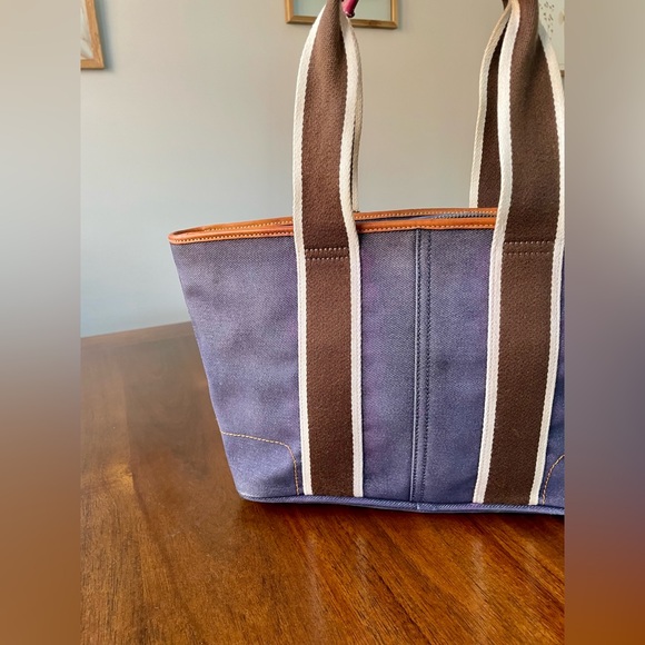 Vintage Coach Denim Hamptons Tote #4498 & Coach Poppy Bag Charm - Picture 7 of 17